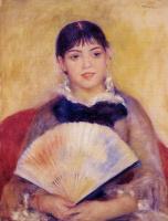 Renoir, Pierre Auguste - Girl with a Fan, Alphonsine Fournaise